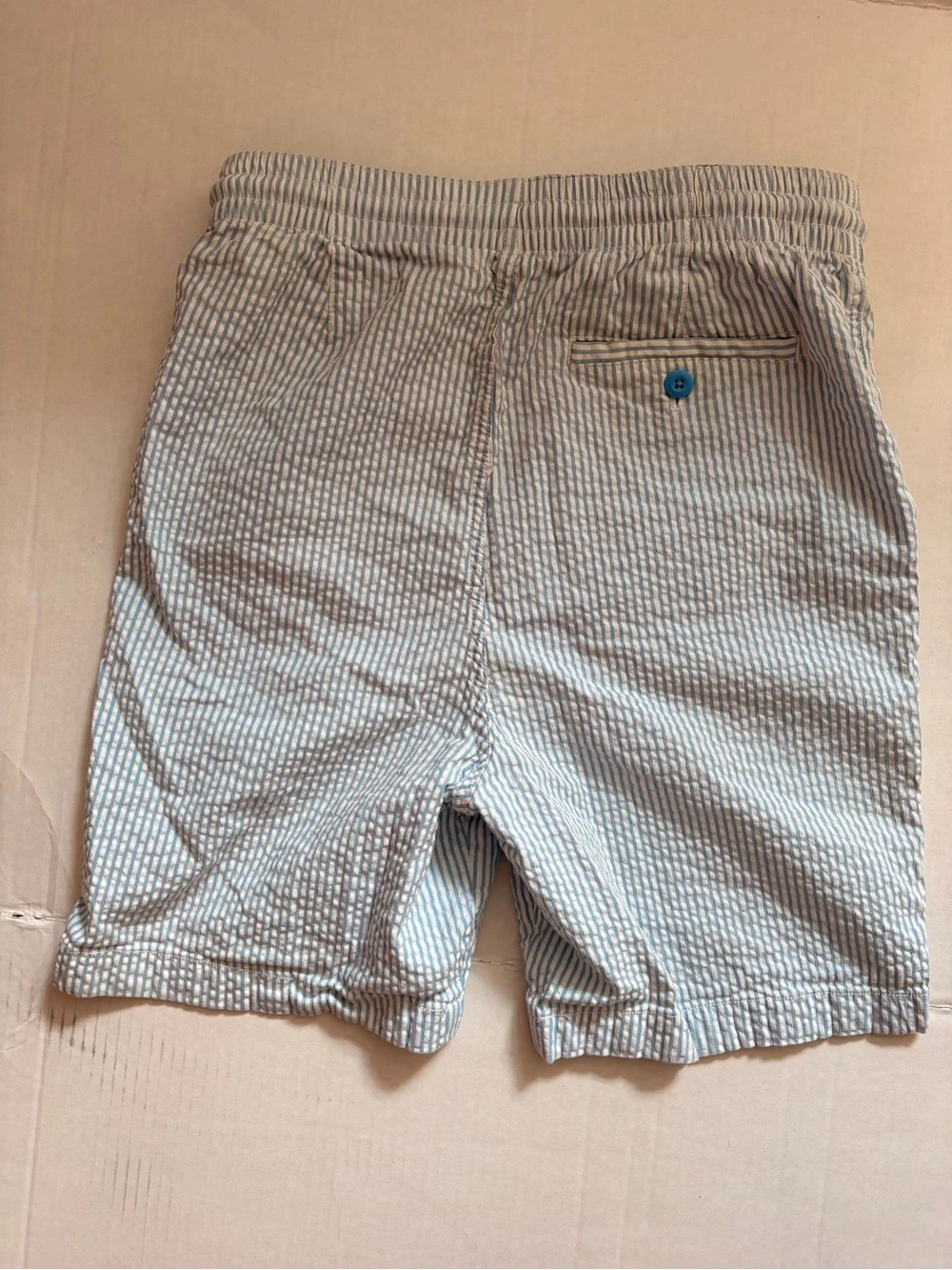 Vineyard Vines Boy’s Blue and White Seersucker shorts
